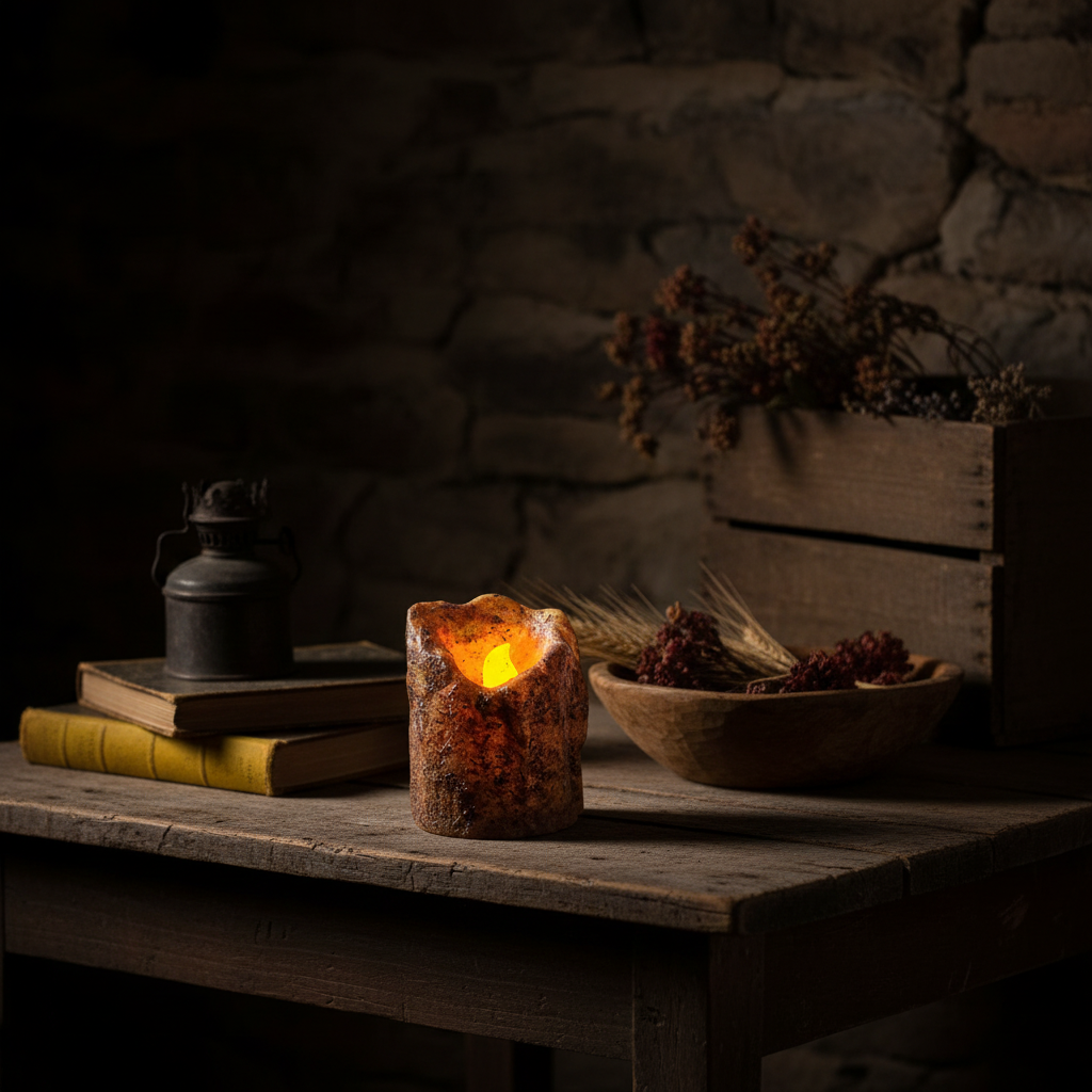 Dripped Pillar - Burnt Mustard - 4"