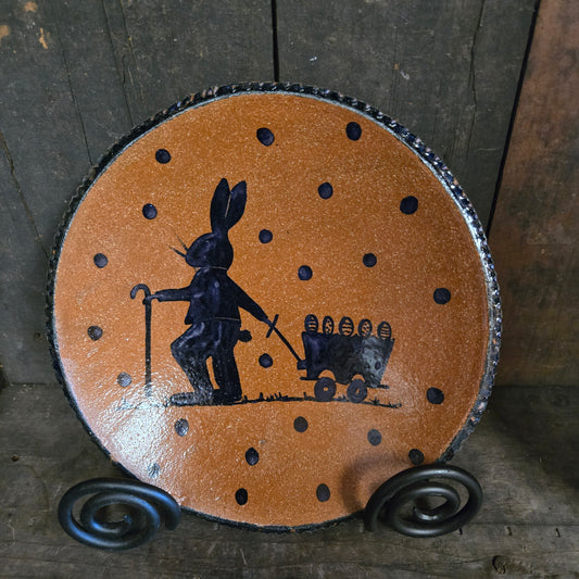 Stoneware plate with Easter bunny motif