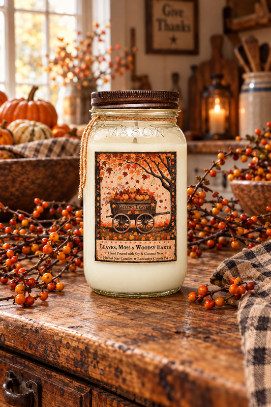 Falling Leaves Mason Jar Candle 24 Ounce