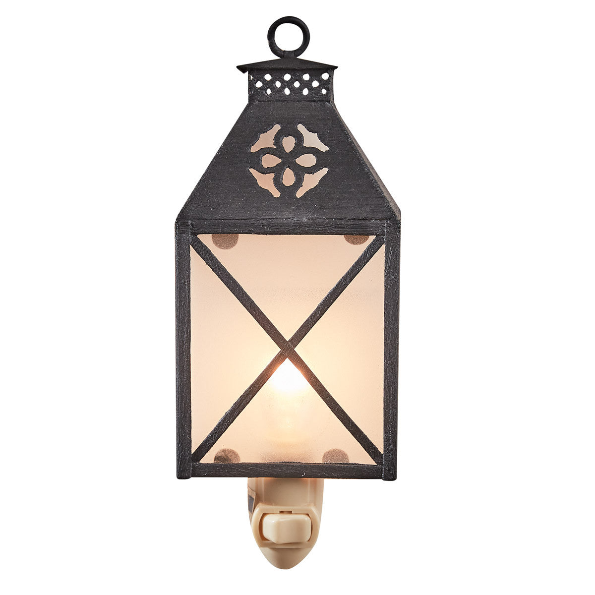 Folk art lantern night light on white background