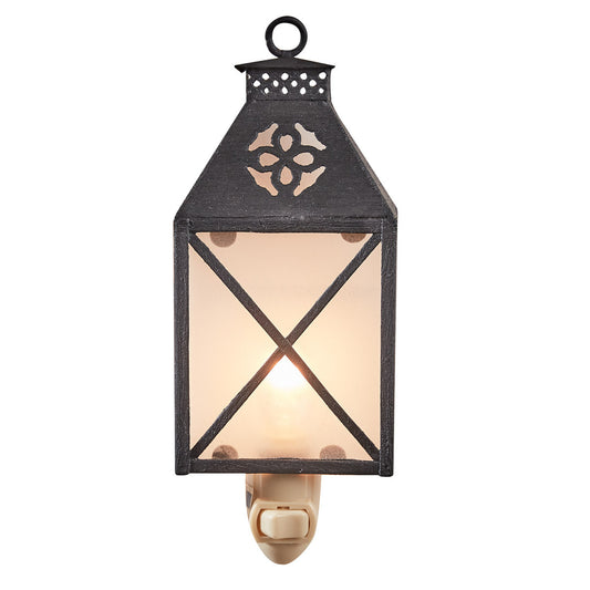 Folk art lantern night light on white background