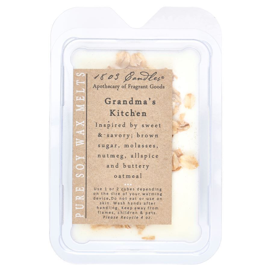 Wax melt package labeled 'Grandma's Kitchen' with a white background