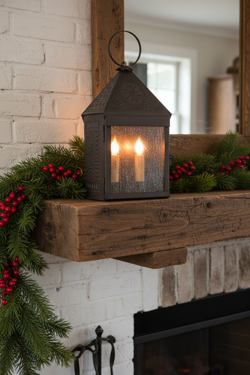 Harbor Lantern with Chisel in Kettle Black