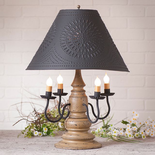 Harrison Lamp in Americana Pearwood with Textured Metal Shade