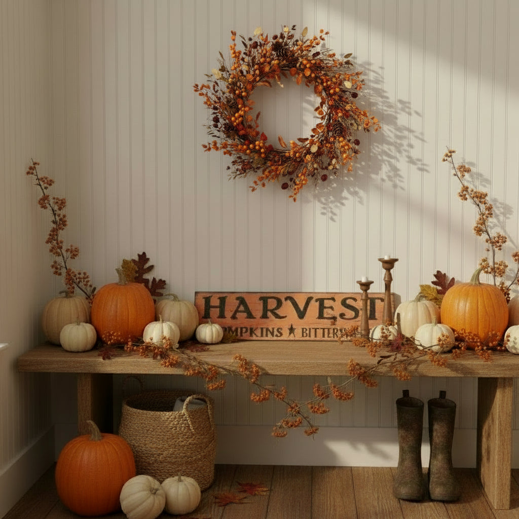 Harvest Pumpkins Bittersweet Primitive Wood Sign – The Tin Bin