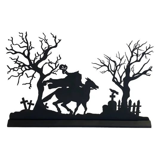 Headless Horseman in Sleepy Hollow Graveyard Tabletop Decor