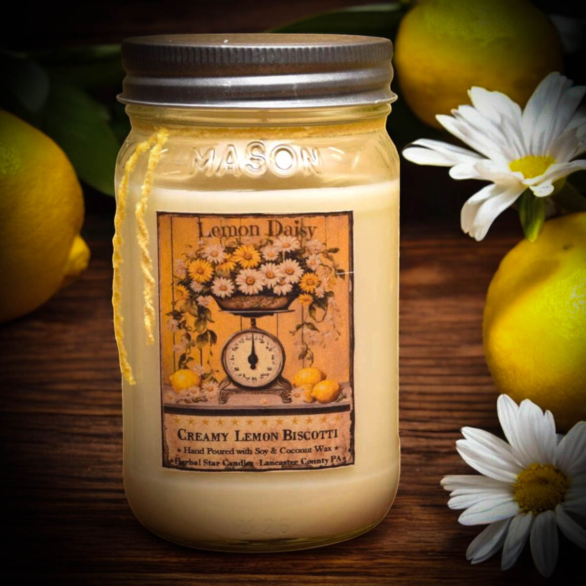 Lemon Daisy Jar Candle – 16 oz