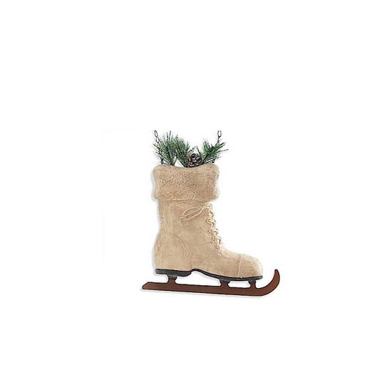 A beige ice skate arrow replacement with a decorative touch, set against a white background.