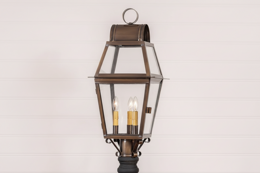 Independence Outdoor Post Light in Solid Weathered Brass - 3-Light