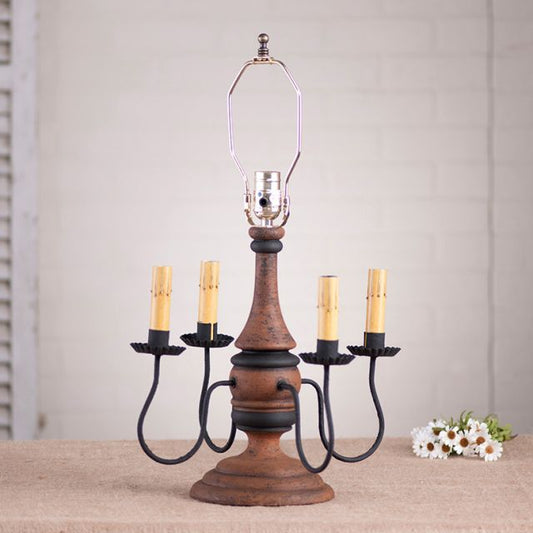 Jamestown wood table lamp base in hartford pumpkin primitive finish