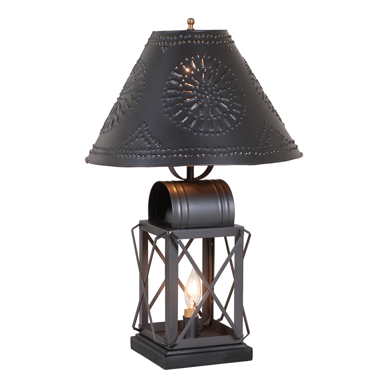 Keeping Room Lamp in Smokey Black with Metal Chisel Shade