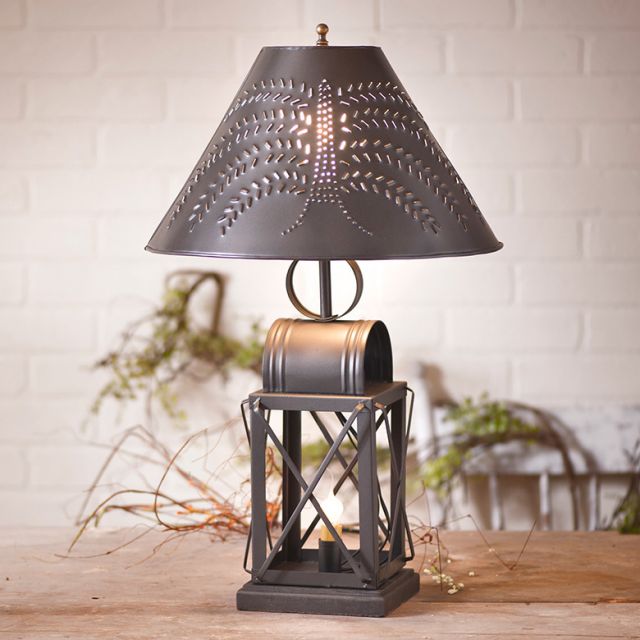 Keeping Room Lamp in Smokey Black with Metal Willow Tree Shade