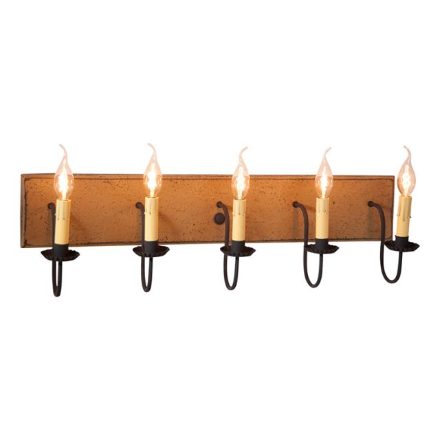 Five Light Primitive Vanity Light in Pearwood