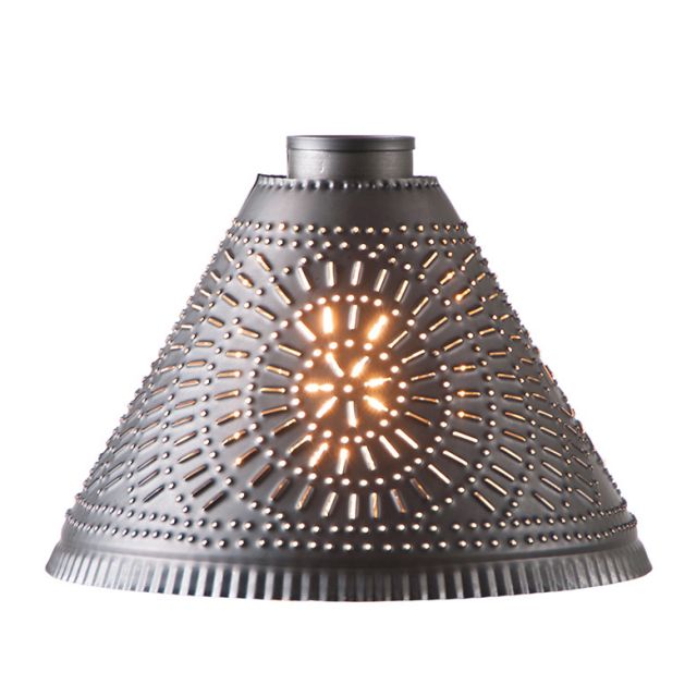 Pierced tin shade with chisel design