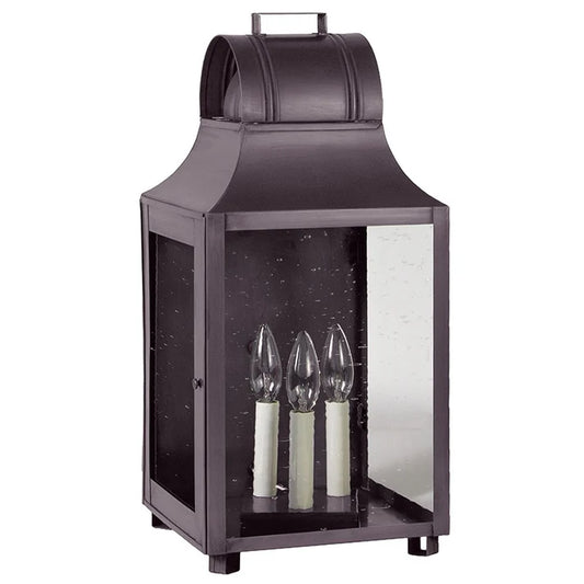 Decorative lantern with glass panels on a white background