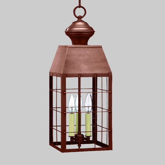 Bronze lantern with glass panels on a white background