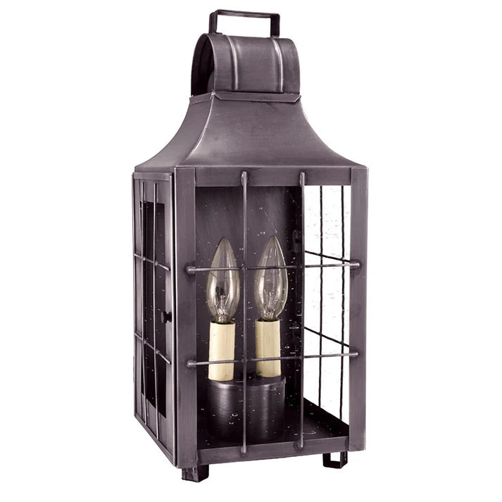 Decorative lantern with two candle holders on a white background