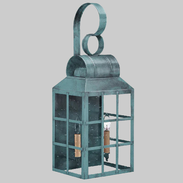 Decorative lantern with a vintage design on a gray background