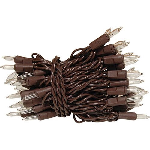 Mini Light Set Brown Cord 50ct
