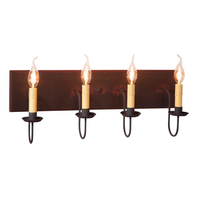 Four Light Vanity Light in Hartford Black with Red Stripe