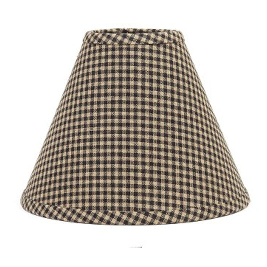 Checkered lampshade with a brown and beige pattern on a white background
