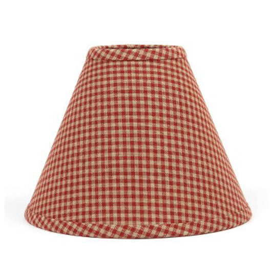 Red and white checkered lampshade on a white background
