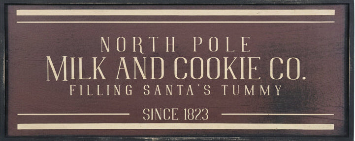 North Pole Milk and Cookie Co. Wood Sign