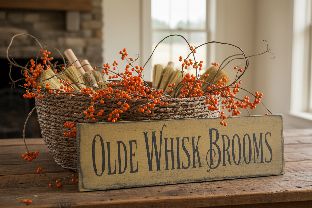 Olde Whisk Brooms Wood Sign
