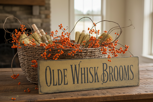 Olde Whisk Brooms Wood Sign