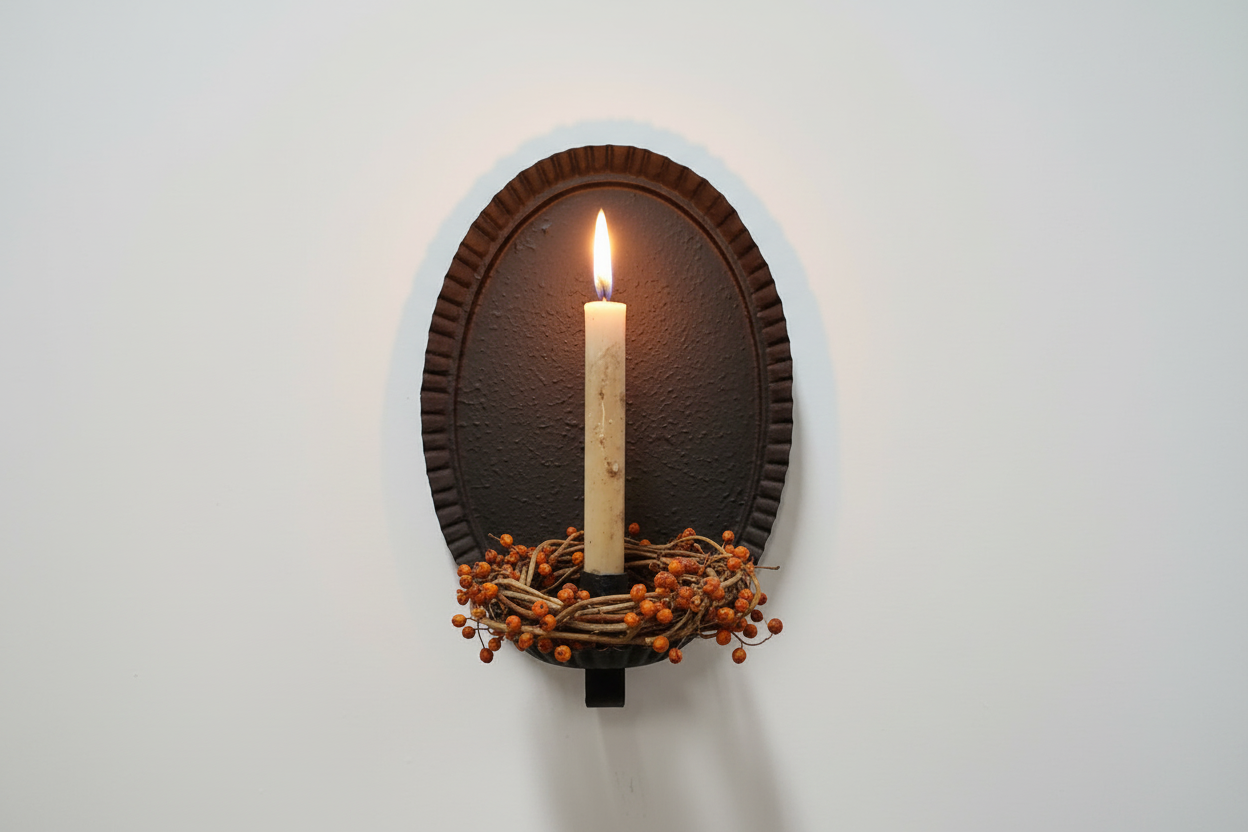 Oval Tinner's Sconce Textured Black