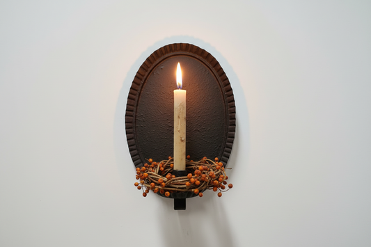 Oval Tinner's Sconce Textured Black