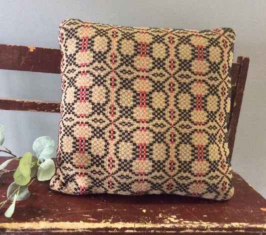 THE PATRIOT KNOT PILLOW BLACK/CRANBERRY/TAN