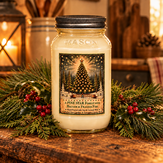 Pine Star Forest Mason Jar Candle 24 Ounce