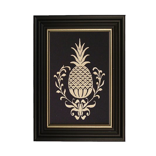 Pineapple scherenschnitte in black frame