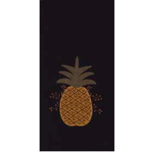 Black hand towel with pineapple