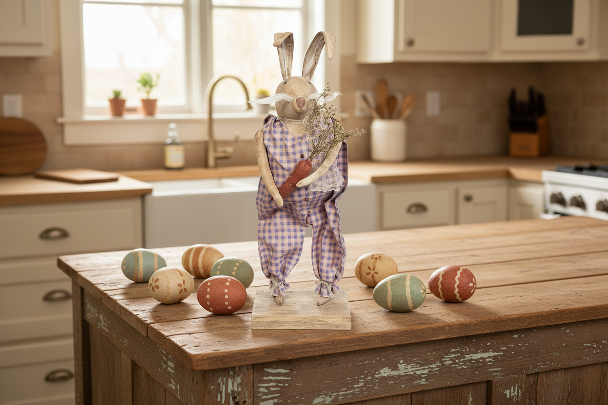 Primitive Bunny Holding Carrot