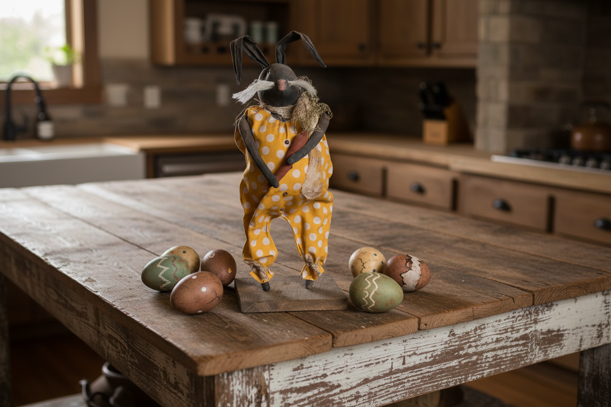 Primitive Bunny Holding Carrot