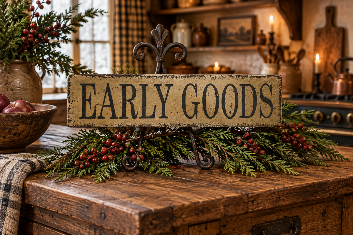 Primitive Early Goods Sign
