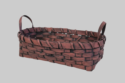 Woven basket on a wooden surface