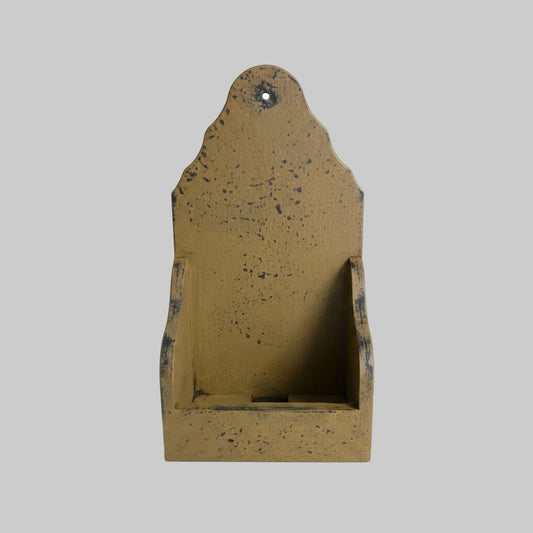 Wood sconce on off white background