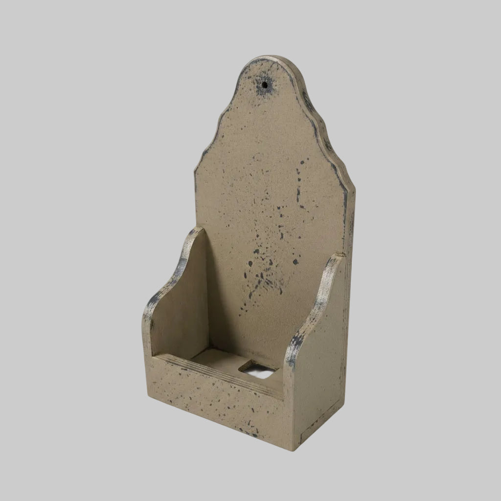 Wood sconce on off white background