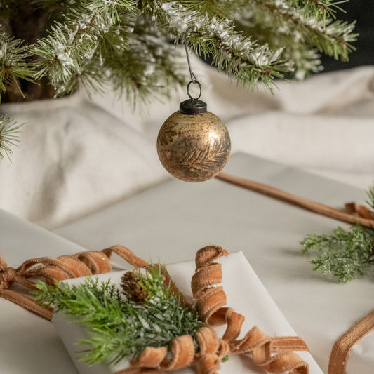 2.5" PRINTED LEAF KUGEL ORNAMENT