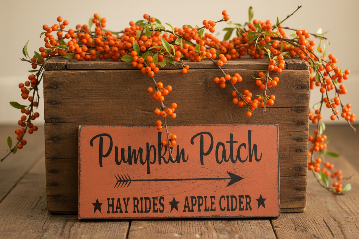 Pumpkin Patch Hayrides Apple Cider Sign