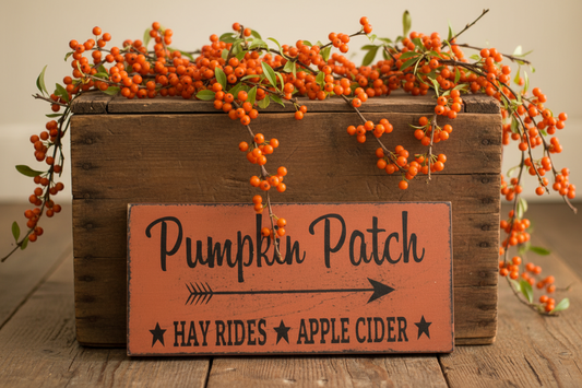 Pumpkin Patch Hayrides Apple Cider Sign