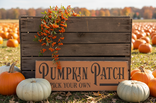 Pumpkin Patch Pick Your Own Primitive Wood Sign