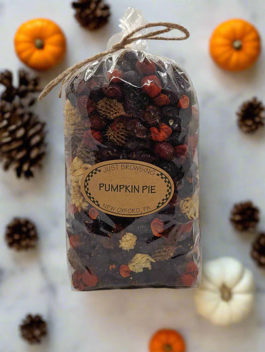 Bag of pumpkin pie spice mix with a label on a white background