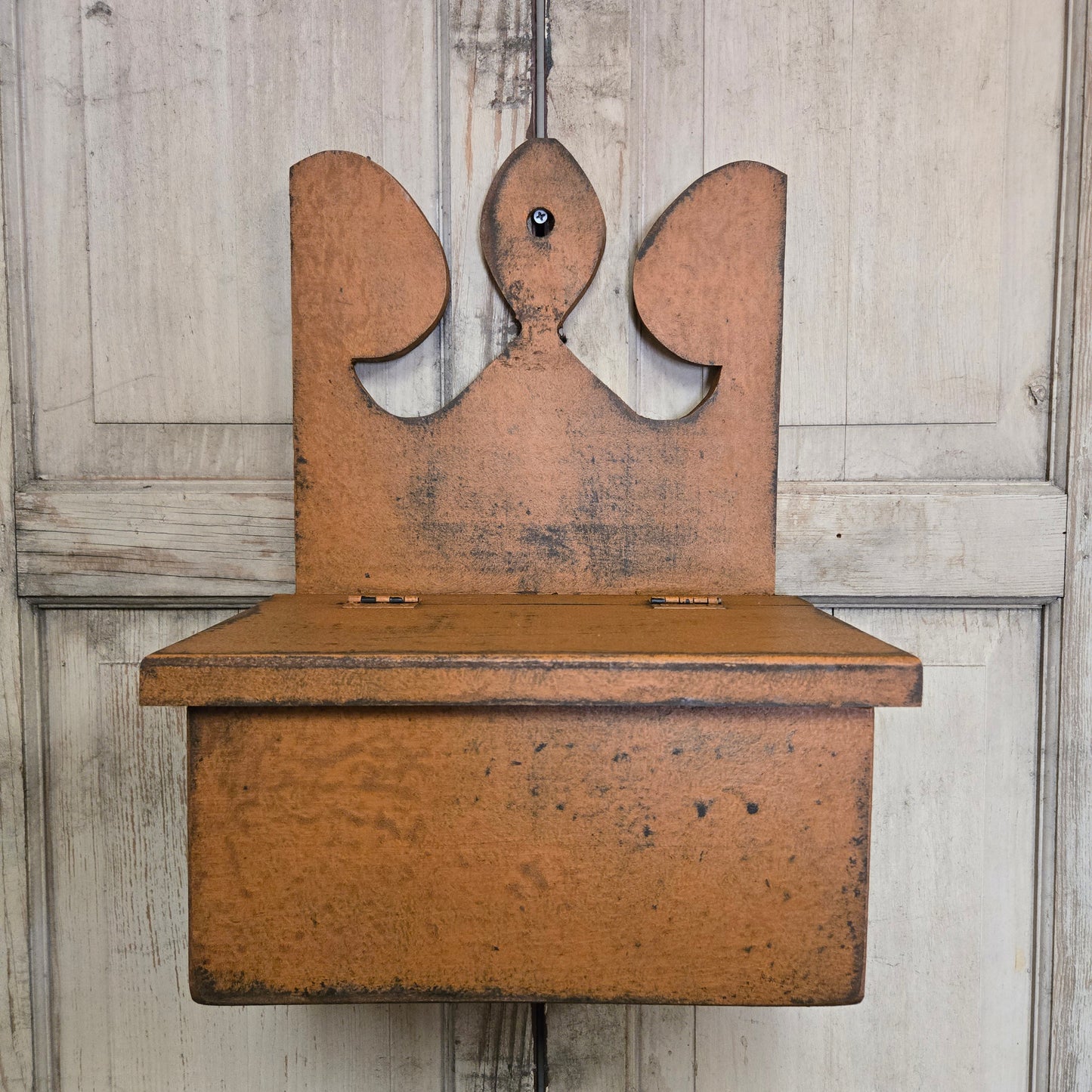 Wooden box on a wooden background