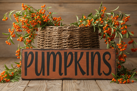 Pumpkins Primitive Wood Sign