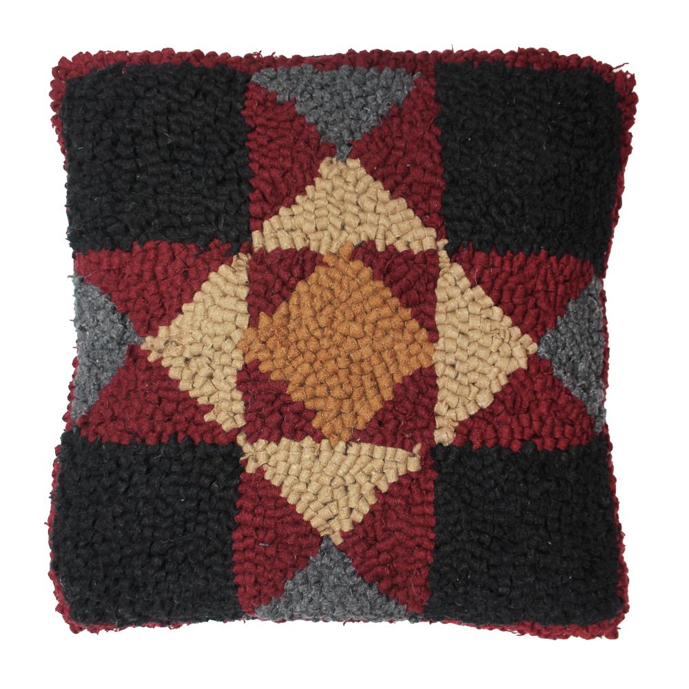 Decorative pillow with a geometric pattern on a white background