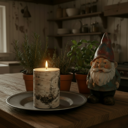 Real Bark Pillar on Timer - 4"